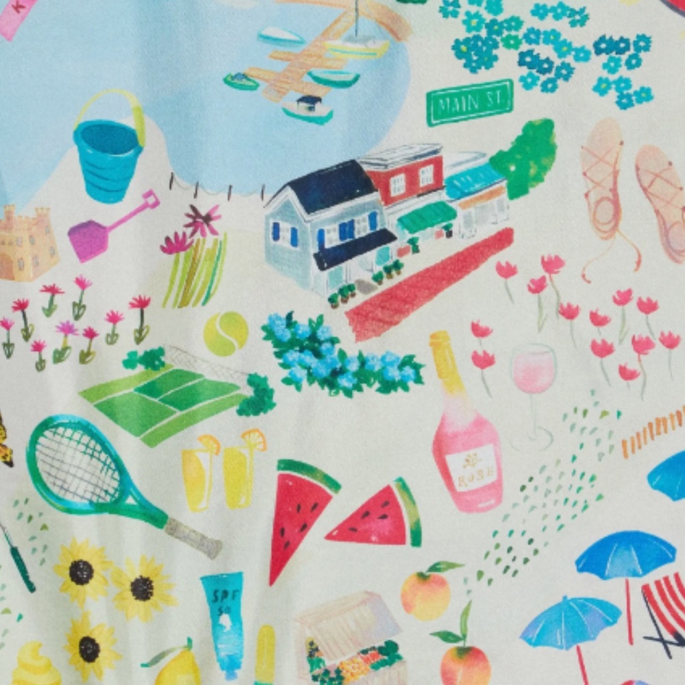 Montauk Map Silk Square Scarf  from Kate Spade New York - Picture 3 of 9